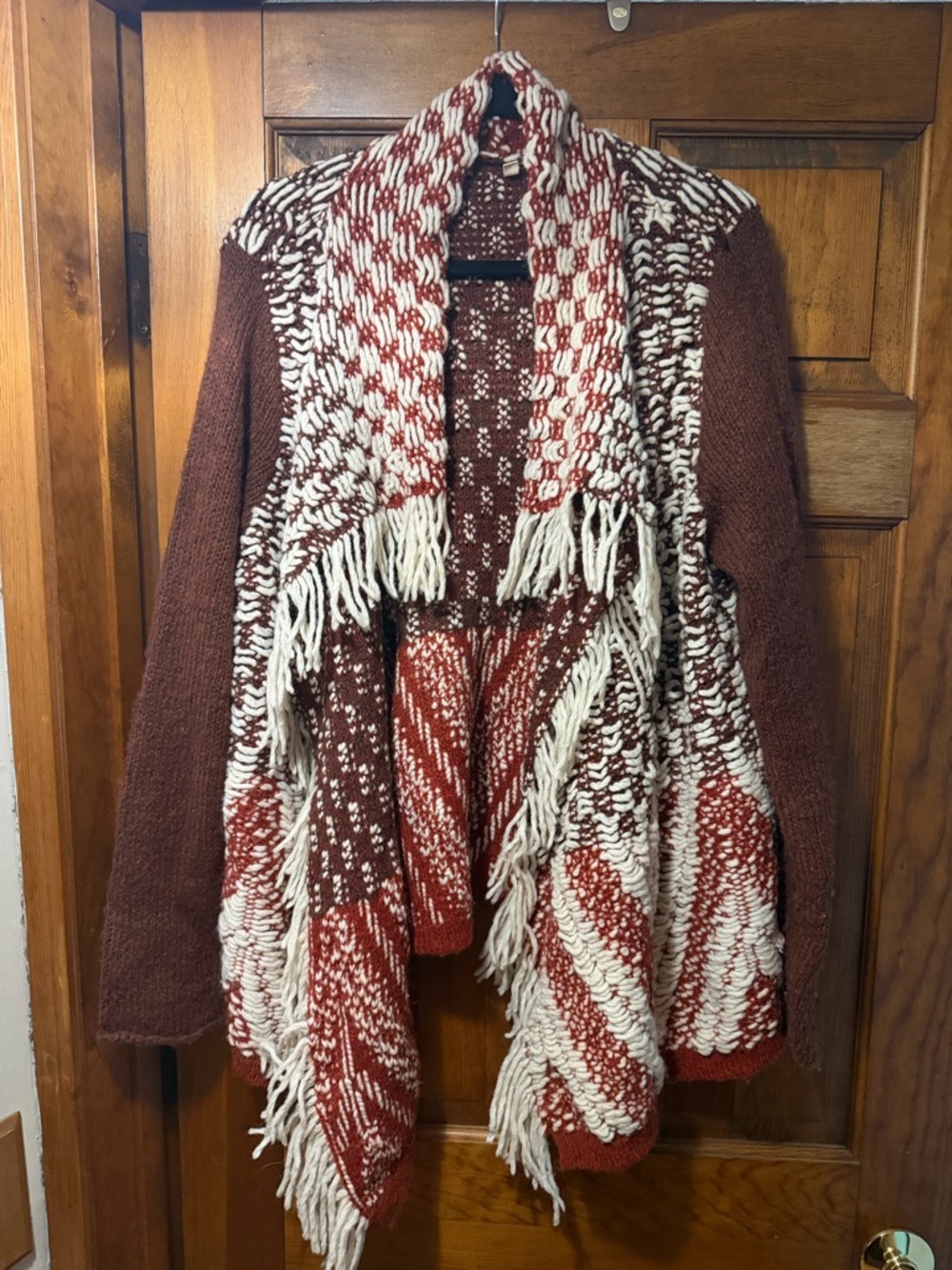 Anthropologie Wool Blend Fringe Cardigan
